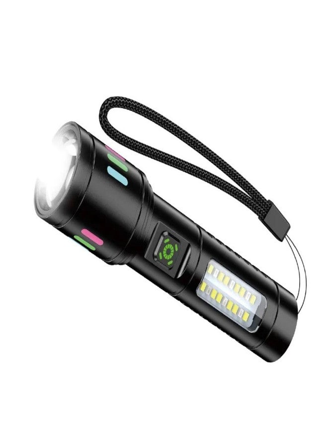 MZ 625 (RECHAREABLE LED Metal Torch) Zoomable 6 Modes 15W+COB Light - Image 1